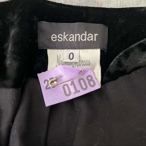 Eskandar BLACK Velvet Medium Weight Persian A-line Coat, Sz 4 - Picture 12 of 12
